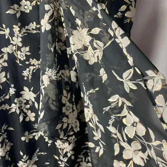 LANE BRYANT WO SIZE 20  SHEER OVERLAY LINED DRESS FLORAL DESIGN BACK TIE CLEAN - Picture 10 of 14